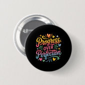 Progress Over Perfection Back To School Teachers E Ronde Button 5,7 Cm (Voorkant /achterkant)