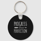 Progress Over Perfection Insrational Motivational Sleutelhanger (Voorkant)