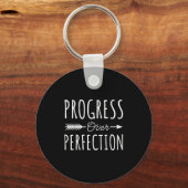 Progress Over Perfection Insrational Motivational Sleutelhanger (Voorkant)