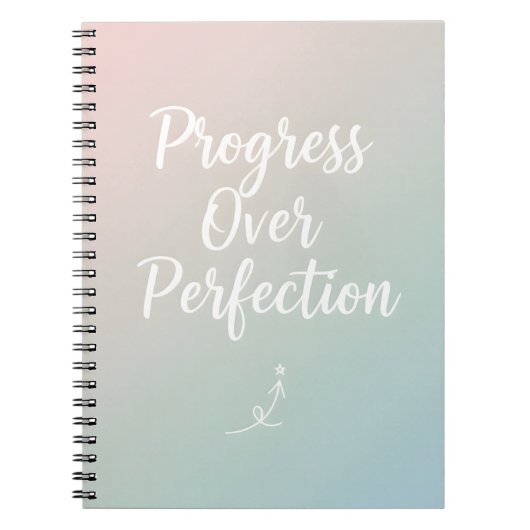 Progress Over Perfection – Minimal Motivational Qu Notitieboek (Voorkant)