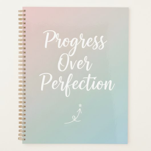 Progress Over Perfection – Minimal Motivational Qu Planner (Voorkant)