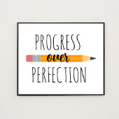Progress Over Perfection Motivatieklas Poster
