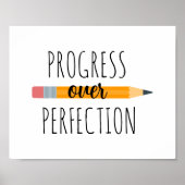 Progress Over Perfection Motivatieklas Poster (Voorkant)