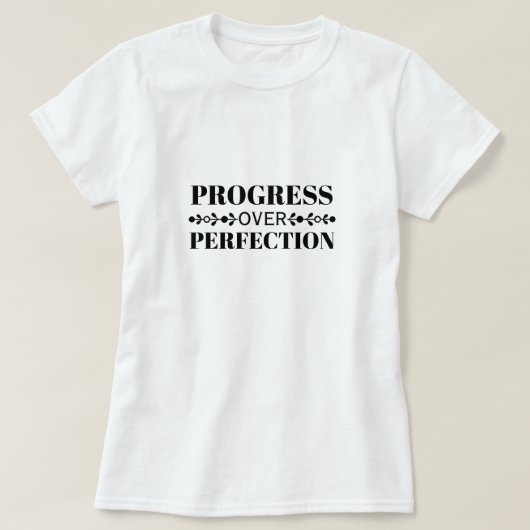 Progress Over Perfection Motivation Mindful Growth T-shirt (Design voorkant)