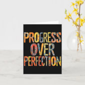 Progress Over Perfection Motivation Motivational T Kaart (Gele Bloem)