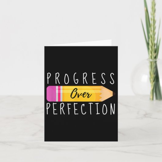 Progress Over Perfection Motivational Back To Scho Kaart (Voorkant)