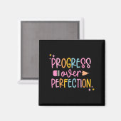 Progress Over Perfection Motivational Back To Scho Magneet (Voorkant / Achterkant)