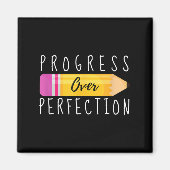 Progress Over Perfection Motivational Back To Scho Magneet (Voorkant)