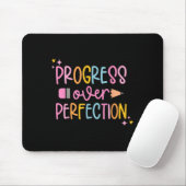 Progress Over Perfection Motivational Back To Scho Muismat (Met muis)