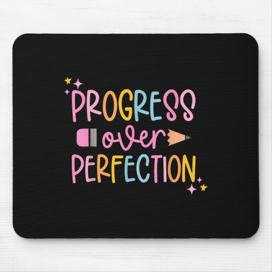 Progress Over Perfection Motivational Back To Scho Muismat (Voorkant)