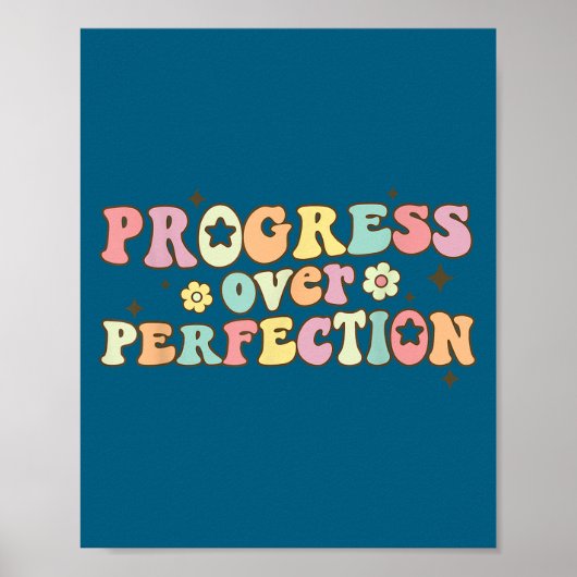Progress Over Perfection Motivational Back To Scho Poster (Voorkant)