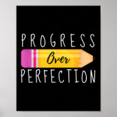 Progress Over Perfection Motivational Back To Scho Poster (Voorkant)