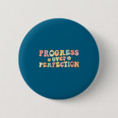 Progress Over Perfection Motivational Back To Scho Ronde Button 5,7 Cm (Voorkant)