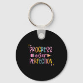 Progress Over Perfection Motivational Back To Scho Sleutelhanger (Voorkant)