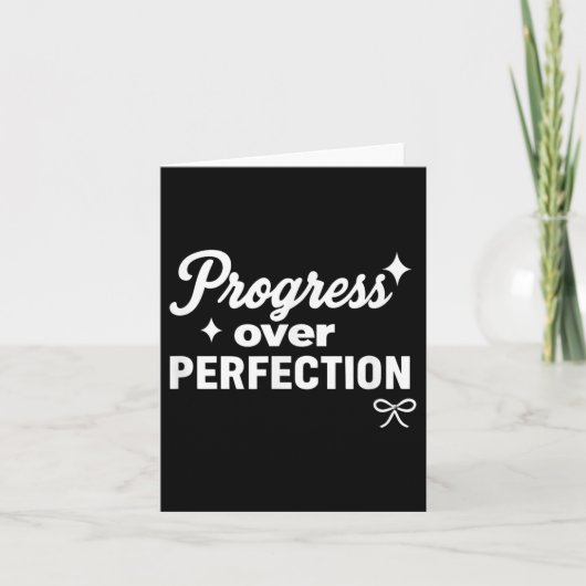 Progress Over Perfection Motivational Christian Se Kaart (Voorkant)