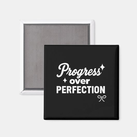 Progress Over Perfection Motivational Christian Se Magneet (Voorkant / Achterkant)