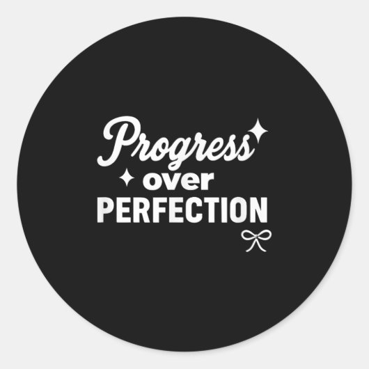 Progress Over Perfection Motivational Christian Se Ronde Sticker (Voorkant)