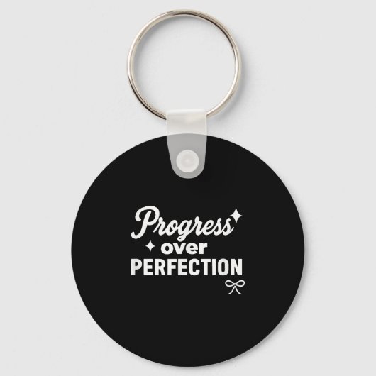 Progress Over Perfection Motivational Christian Se Sleutelhanger (Voorkant)