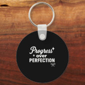 Progress Over Perfection Motivational Christian Se Sleutelhanger (Voorkant)