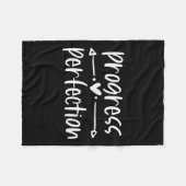 Progress Over Perfection Motivational  Fleece Deken (Voorkant (Horizontaal))