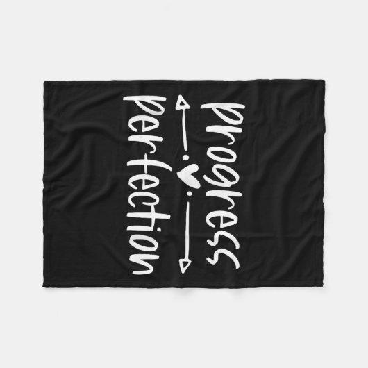 Progress Over Perfection Motivational  Fleece Deken (Voorkant (Horizontaal))