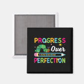 Progress Over Perfection Motivational Quote Studen Magneet (Voorkant / Achterkant)