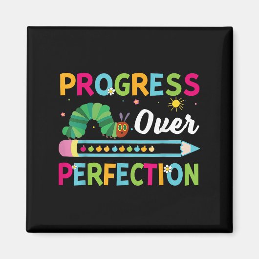 Progress Over Perfection Motivational Quote Studen Magneet (Voorkant)