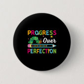 Progress Over Perfection Motivational Quote Studen Ronde Button 5,7 Cm (Voorkant)