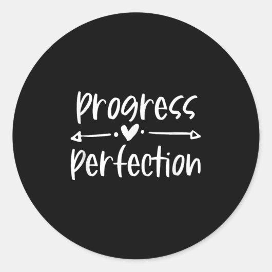 Progress Over Perfection Motivational  Ronde Sticker (Voorkant)