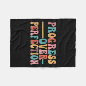 Progress Over Perfection Motivational Teacher For Fleece Deken (Voorkant (Horizontaal))