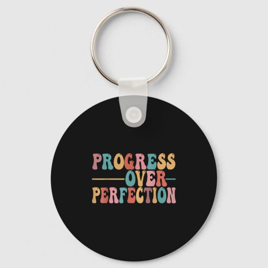 Progress Over Perfection Motivational Teacher For  Sleutelhanger (Voorkant)
