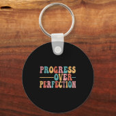 Progress Over Perfection Motivational Teacher For  Sleutelhanger (Voorkant)