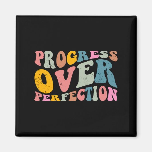 Progress Over Perfection Motivational Teacher Long Magneet (Voorkant)