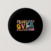 Progress Over Perfection Motivational Teacher Long Ronde Button 5,7 Cm (Voorkant)