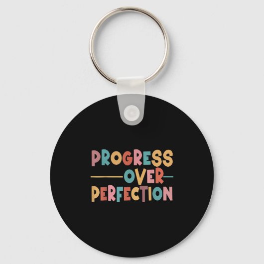 Progress Over Perfection Motivational Teacher Men  Sleutelhanger (Voorkant)