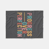 Progress Over Perfection Motivational Teacher Retr Fleece Deken (Voorkant (Horizontaal))