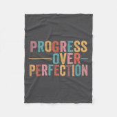 Progress Over Perfection Motivational Teacher Retr Fleece Deken (Voorkant)