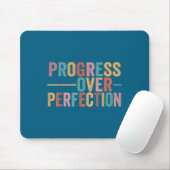 Progress Over Perfection Motivational Teacher Retr Muismat (Met muis)