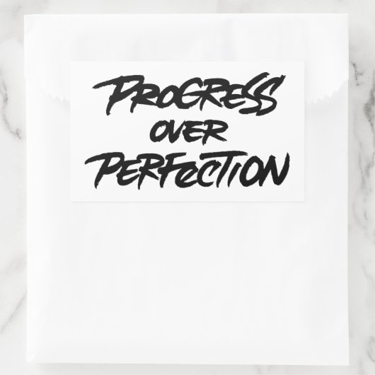 Progress Over Perfection Rechthoekige Sticker (Tas)