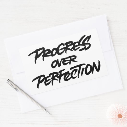 Progress Over Perfection Rechthoekige Sticker (Envelop)