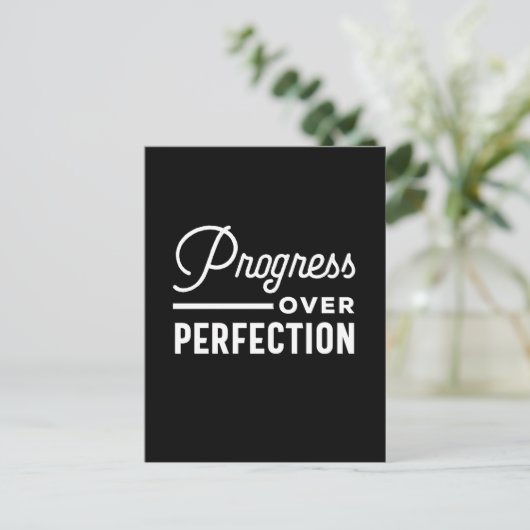 Progress Over Perfection - Teacher Life Quote Briefkaart (Staand voorkant)