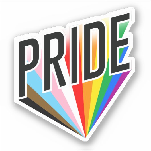 Progress Pride Burst Sticker (Voorkant)