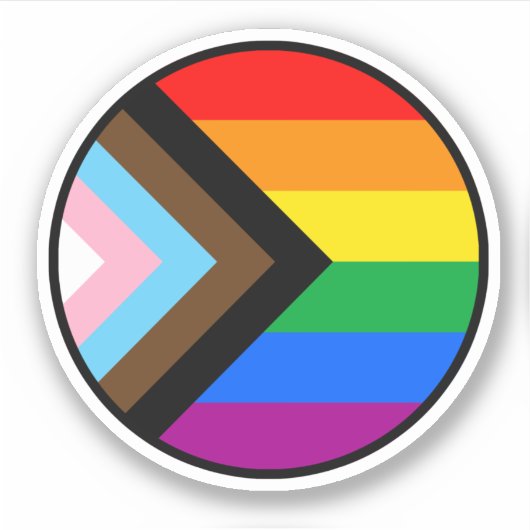 Progress Pride Circle-Sticker Sticker (Voorkant)