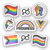 Progress Pride Collectie Sticker (Voorkant)