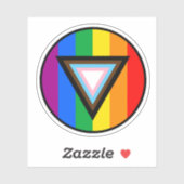 Progress Pride Driehoek Cirkel Sticker (Vel)