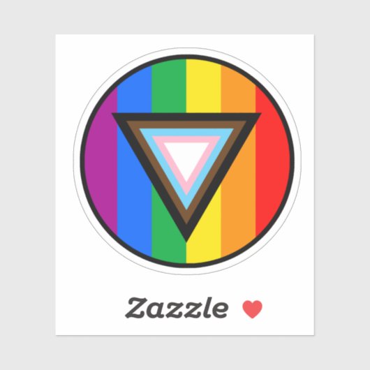 Progress Pride Driehoek Cirkel Sticker (Vel)