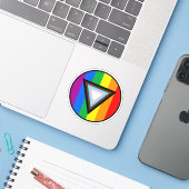 Progress Pride Driehoek Cirkel Sticker (Laptop met iPhone)