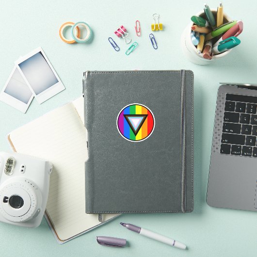Progress Pride Driehoek Cirkel Sticker (iPad Cover)