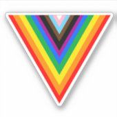 Progress Pride Driehoek Sticker (Voorkant)