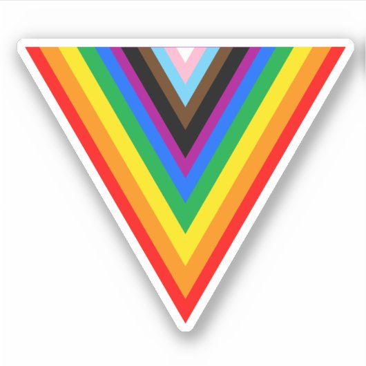 Progress Pride Driehoek Sticker (Voorkant)